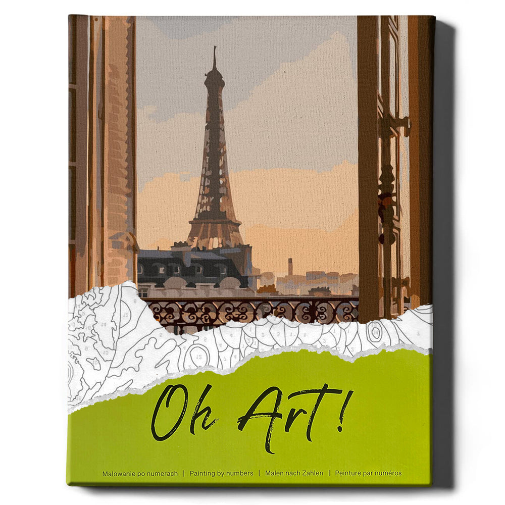 Painting after numbers - look at the Eiffel Tower