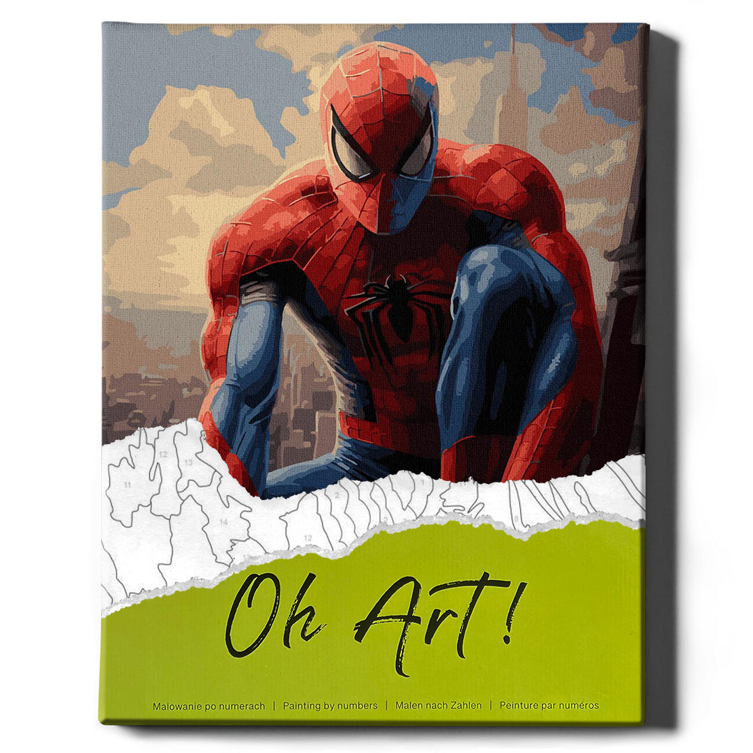 Painting by numbers - Spiderman on the roof