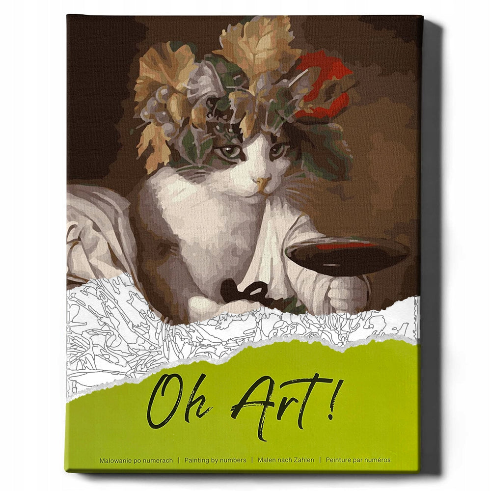 Painting for numbers - cat with wine