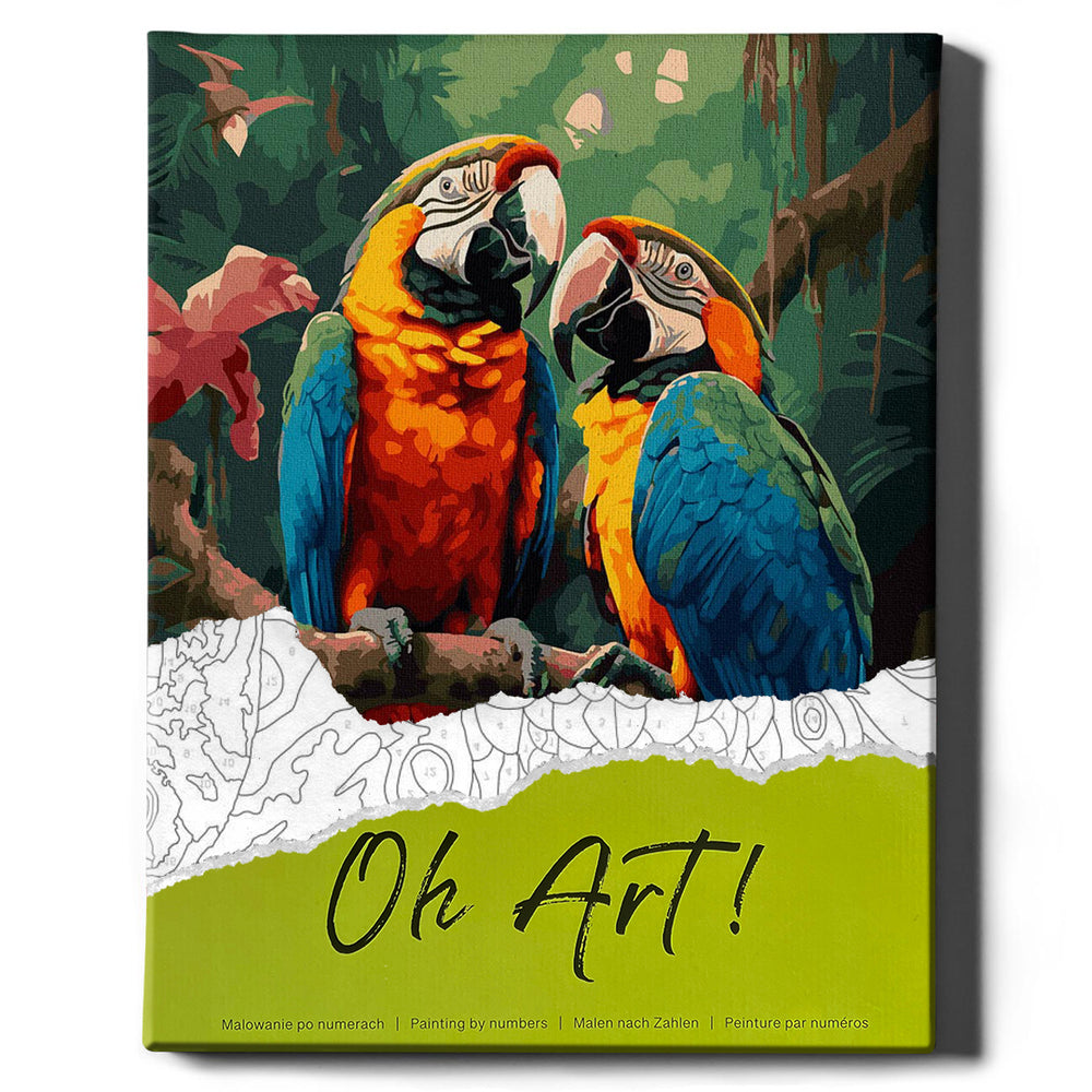 Painting by numbers - Parrots in the tropics