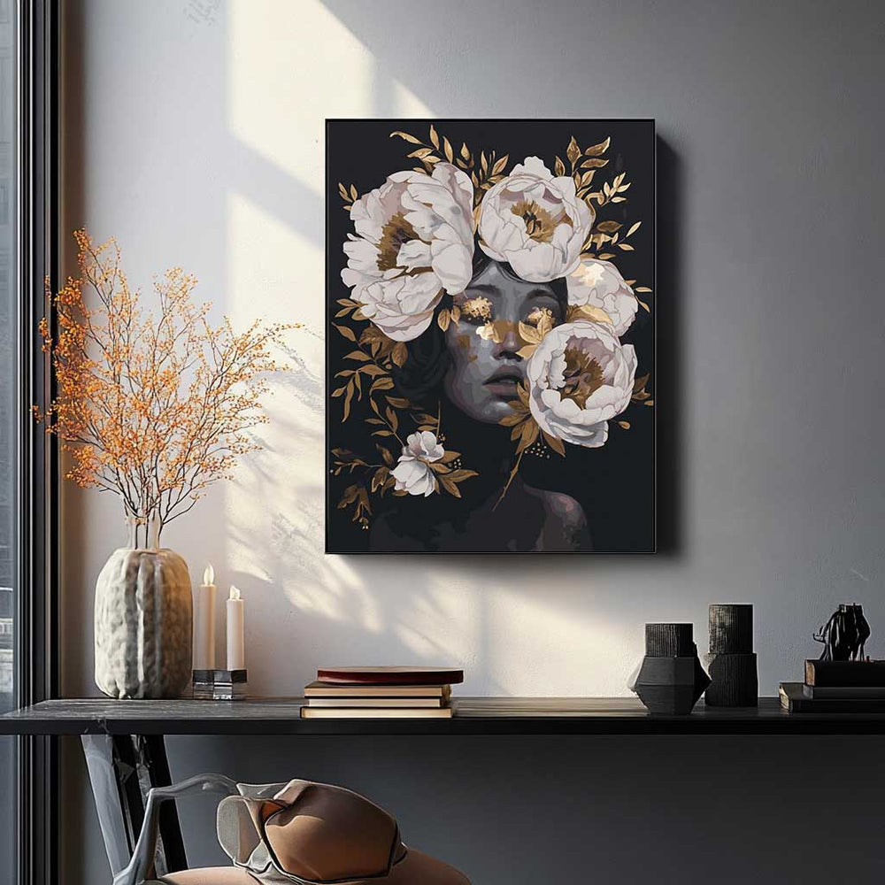 
                      
                        Painting by numbers - Delicate peonies in gold
                      
                    