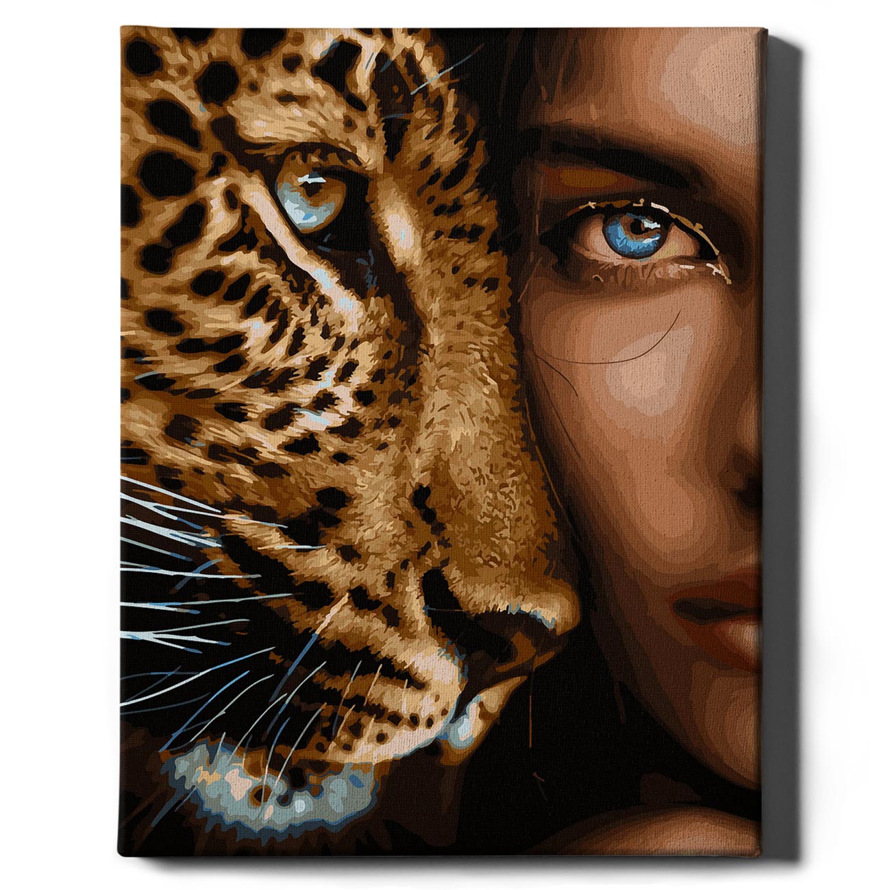 Painting by numbers - Girl and leopard