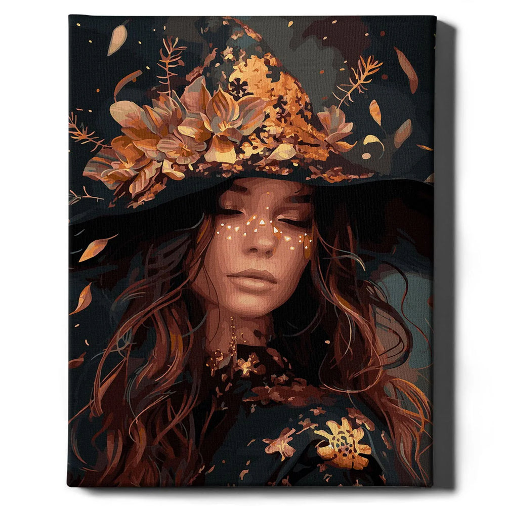 Painting by numbers - Girl with flower hat