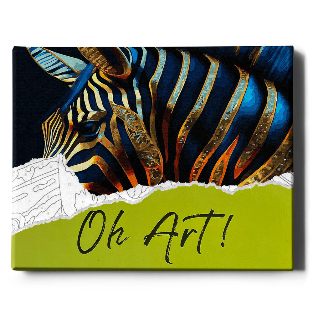 Painting by numbers - Gilded zebra - with golden paint