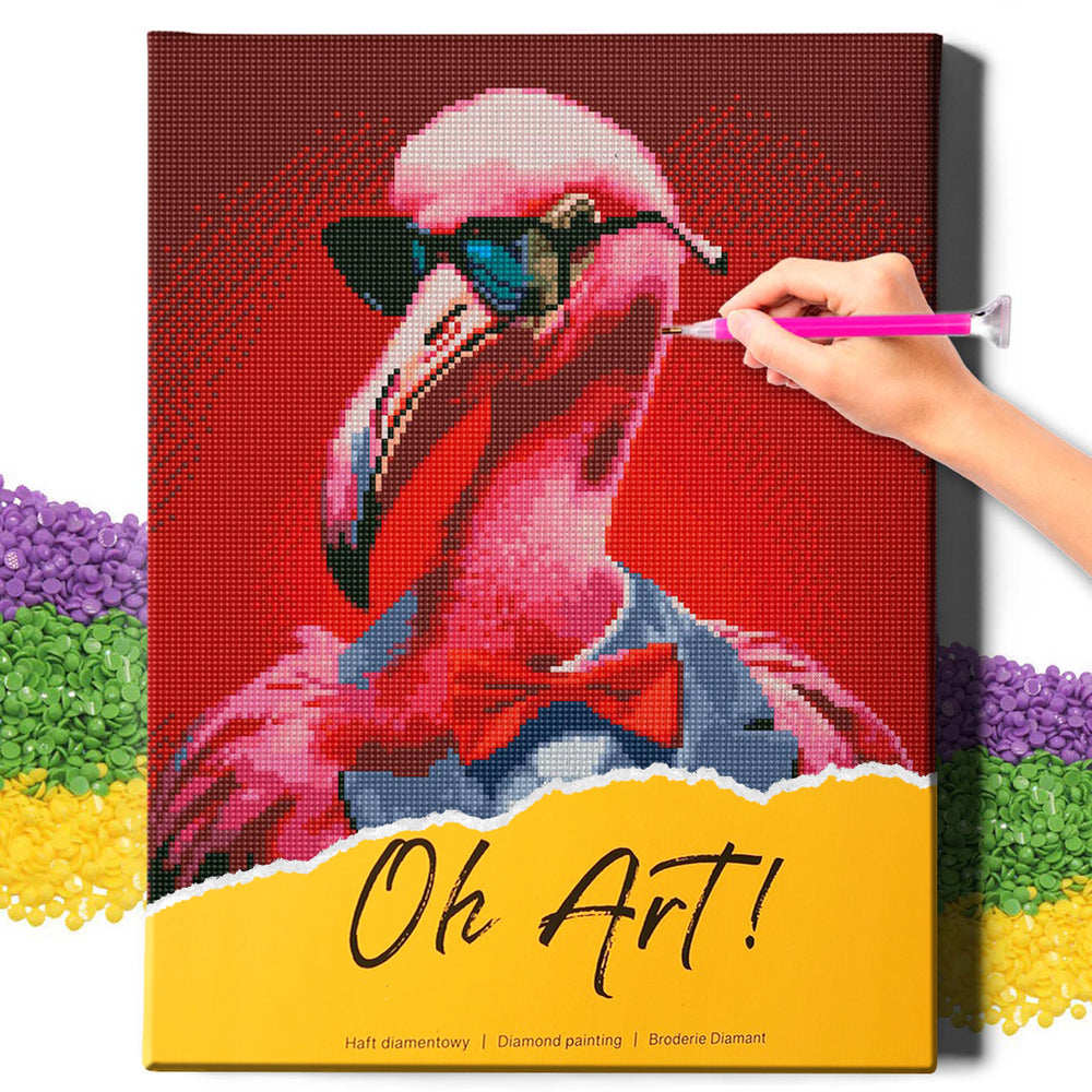 5D Diamond Painting Set 40x50 with frame-Flamingo lawyer