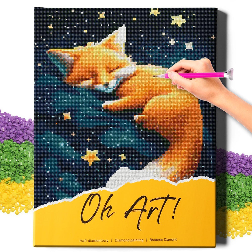 
                      
                        5D Diamond Painting Set 40x50 with frame - fox and stars
                      
                    