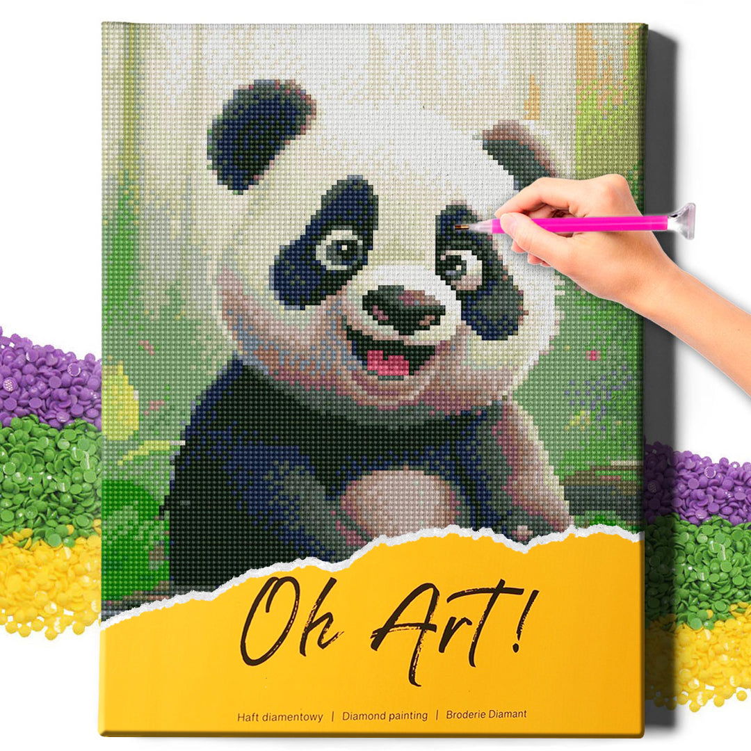 5D Diamond Painting Set 30x40 with frame - Little Panda