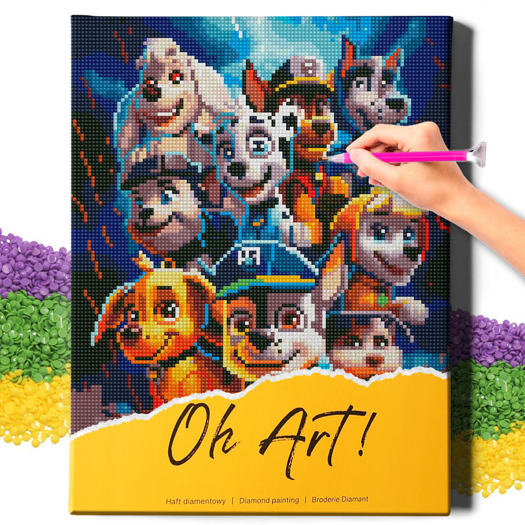 5D Diamond Painting Set 30x40 with frame - Paw Patrol 2