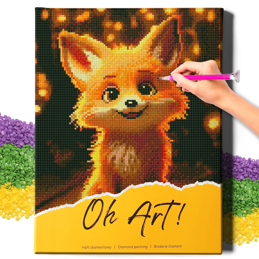 5D Diamond Painting Set 30x40 with frame - Cute fox