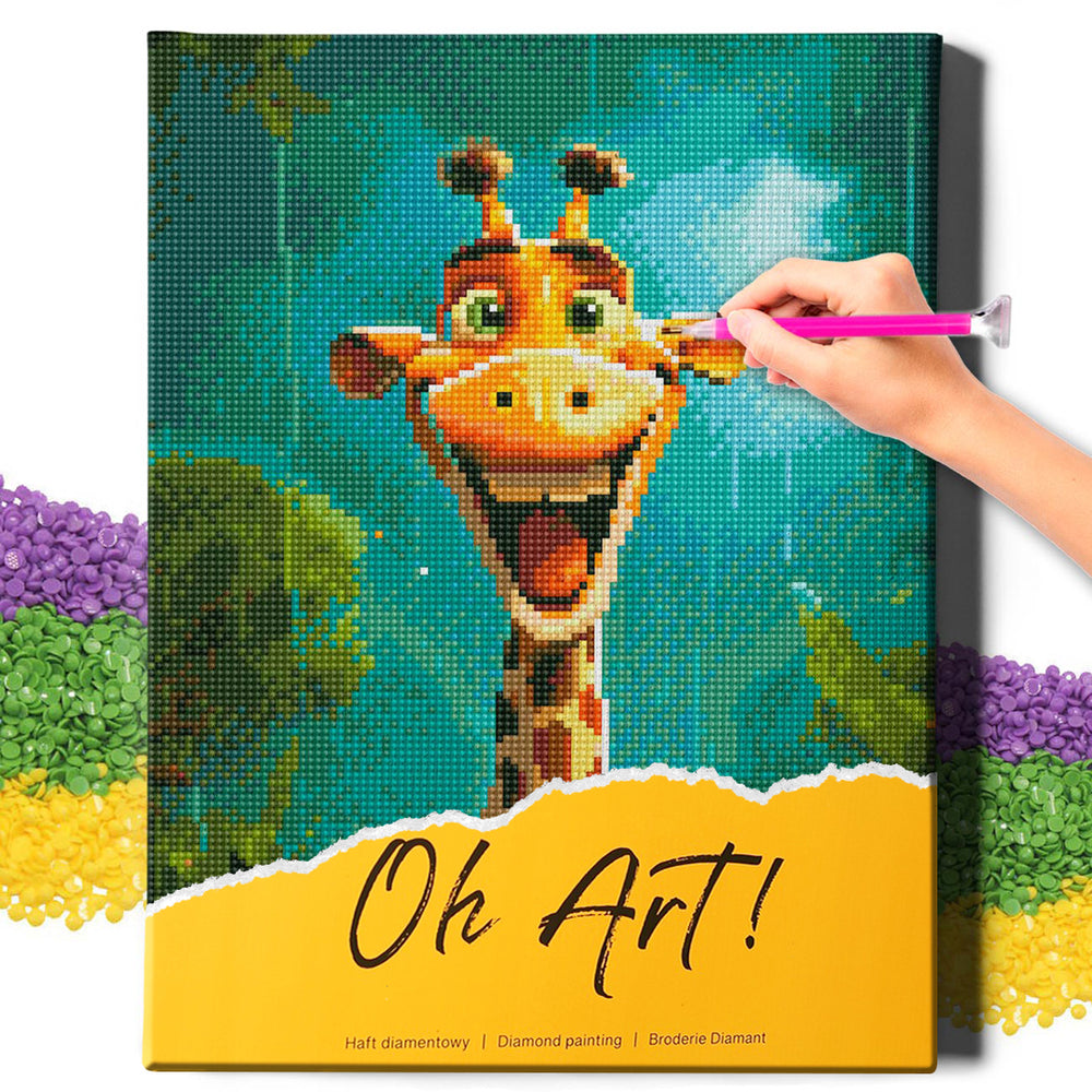 5D Diamond Painting Set 30x40 with frame - Giraffe