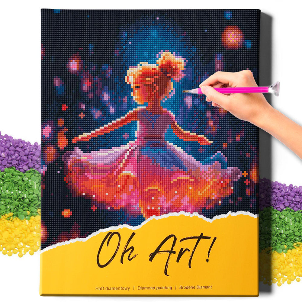 5D Diamond Painting Set 30x40 with frame - Dancer on stage