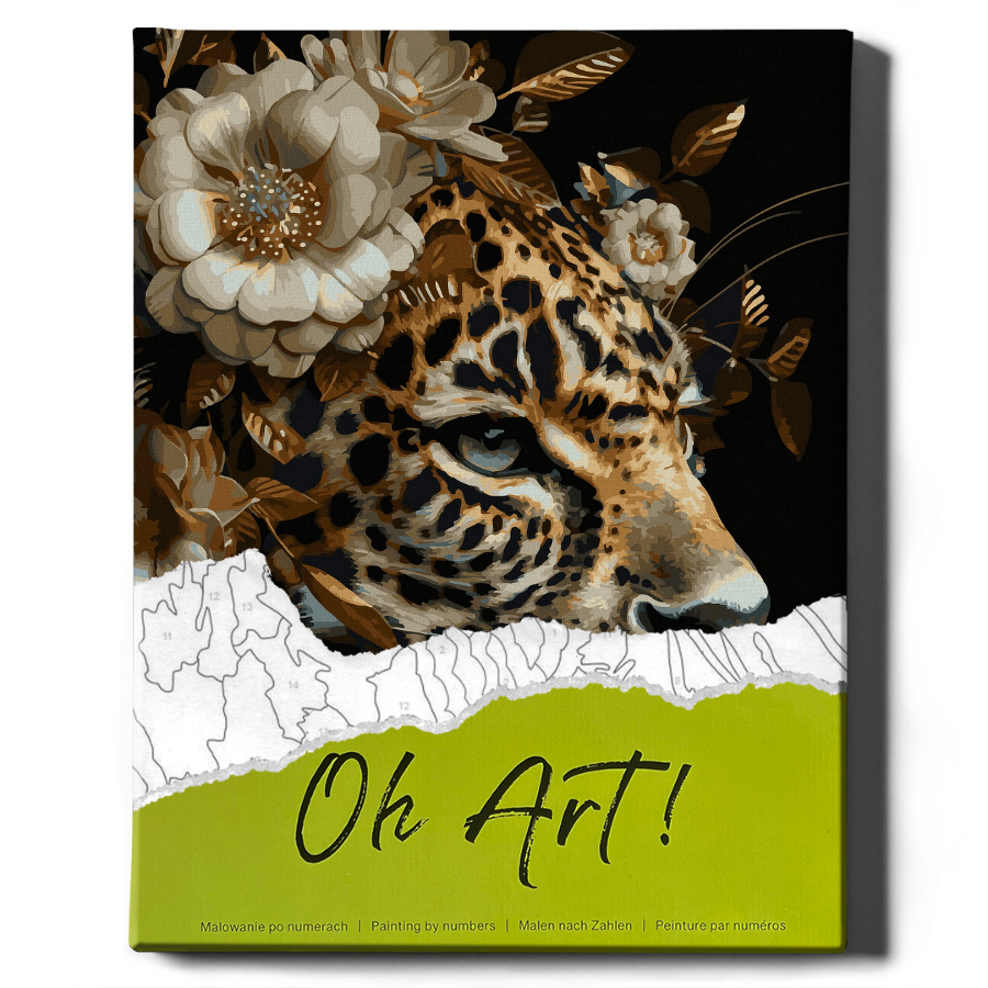 Painting by numbers - Cheetah and flowers