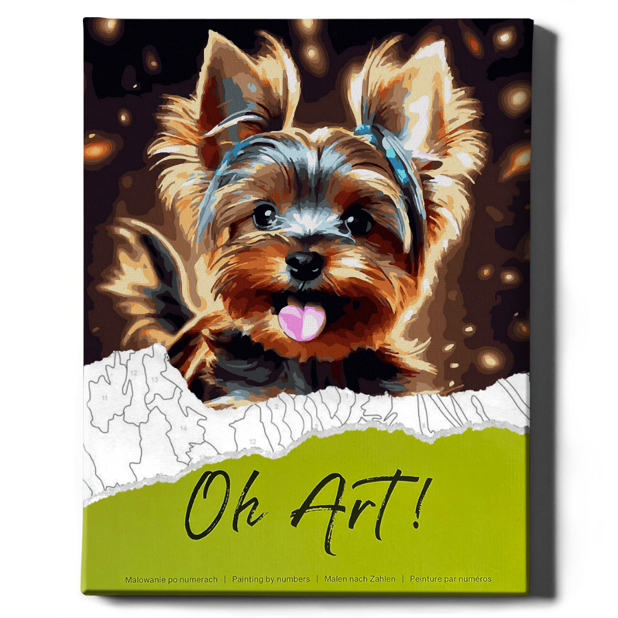 Painting by numbers - Happy Yorkshire Terrier