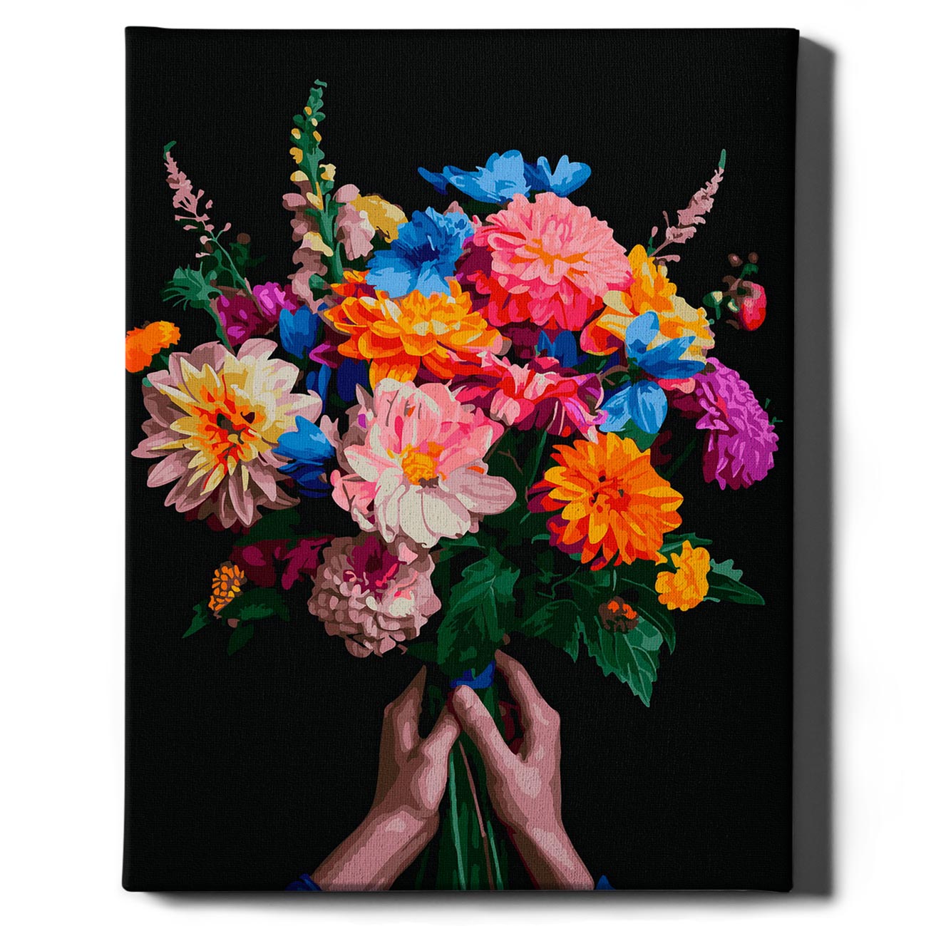 Painting by numbers - Colorful bouquet of flowers