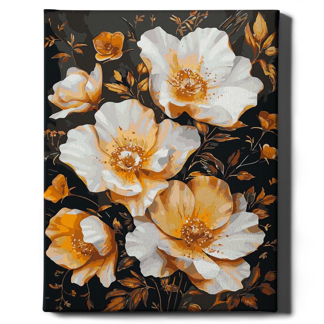 Painting by numbers - Flowers in gold