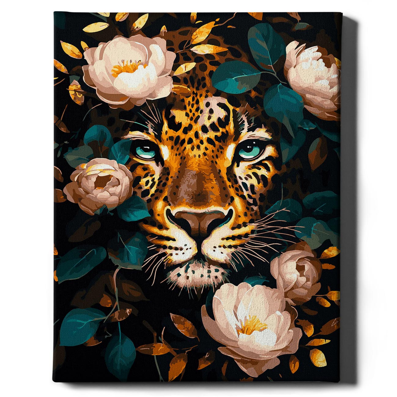 Painting by numbers - Leopard and peonies