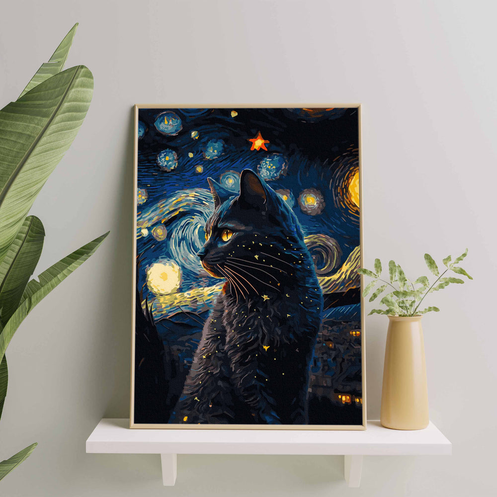 
                      
                        Painting by numbers - Black cat and stars
                      
                    