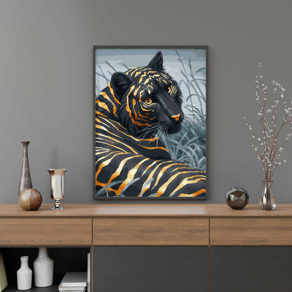 
                      
                        Painting by numbers - Black tiger in gold
                      
                    