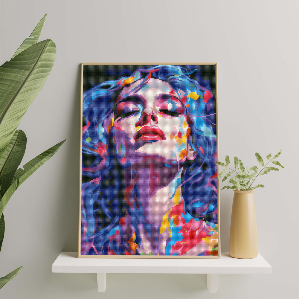 
                      
                        5D Diamond Painting Set 40x50 with frame - Girl with blue hair
                      
                    