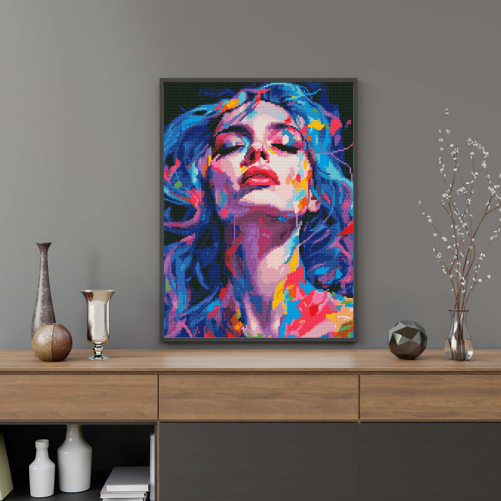 
                      
                        5D Diamond Painting Set 40x50 with frame - Girl with blue hair
                      
                    