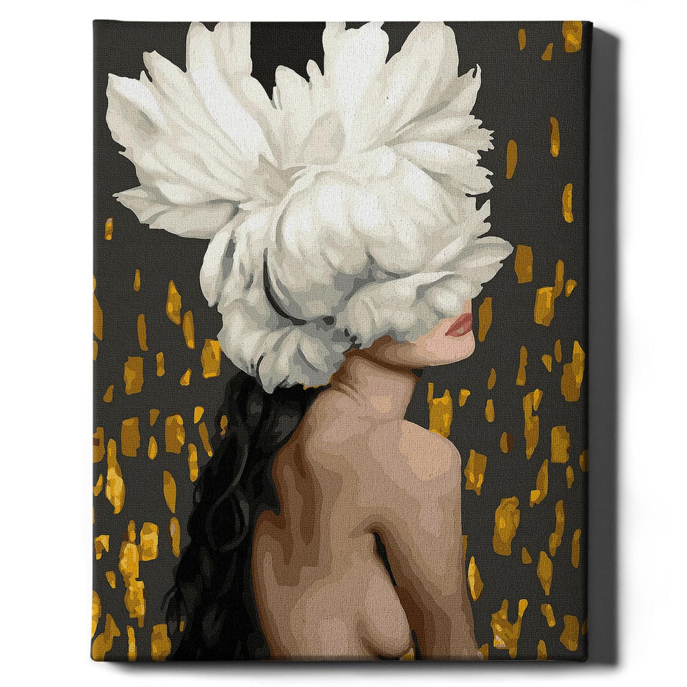 Painting by numbers - Girl with white flower