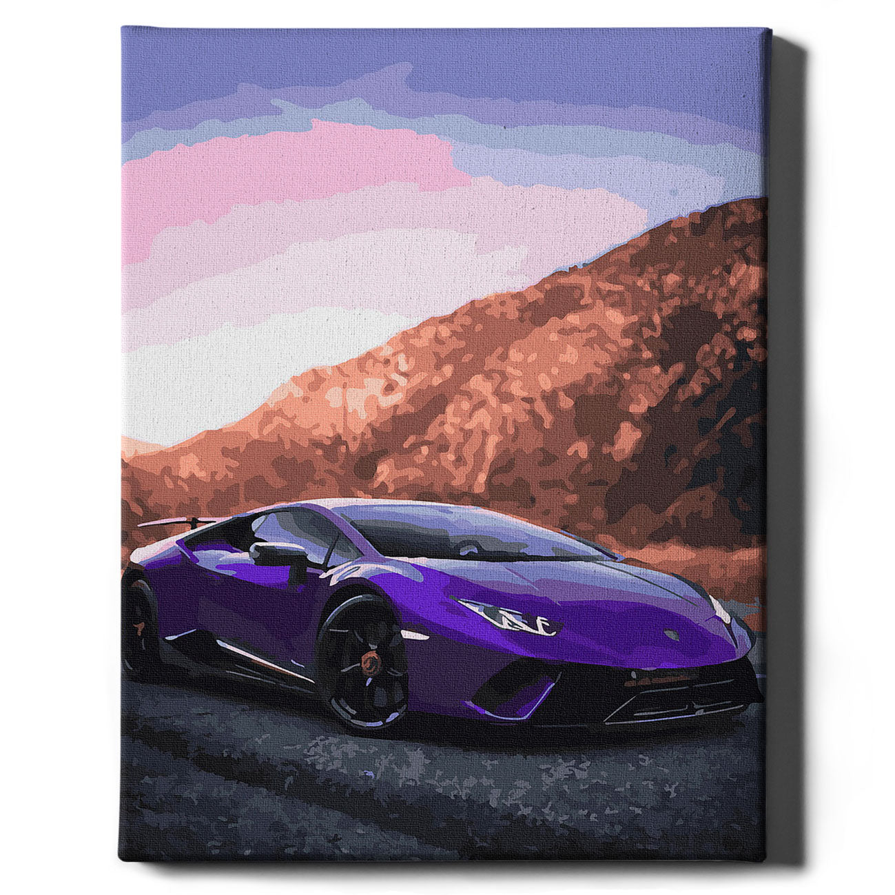 Painting by numbers - Purple Lamborghini