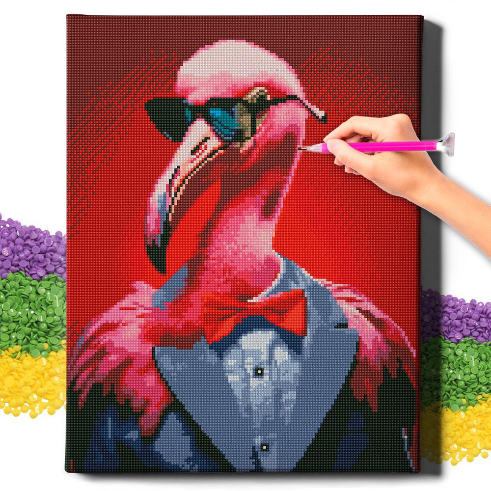 5D Diamond Painting Set 40x50 with frame-Flamingo lawyer