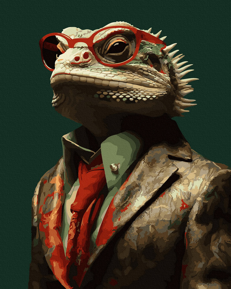 
                      
                        Painting by numbers - Chameleon in a suit
                      
                    