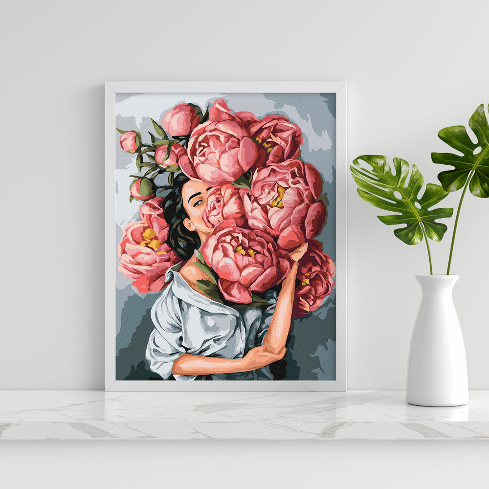 
                      
                        Painting after numbers - woman in peony
                      
                    