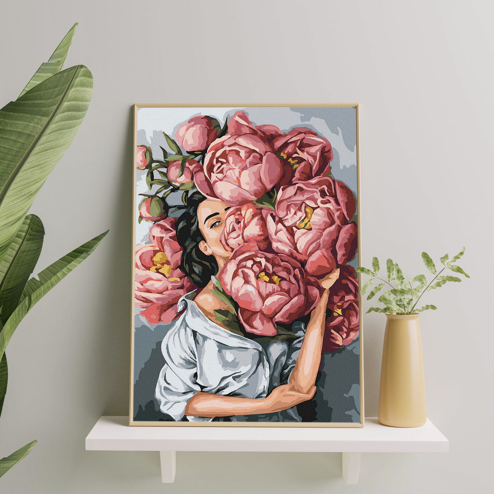 
                      
                        Painting after numbers - woman in peony
                      
                    