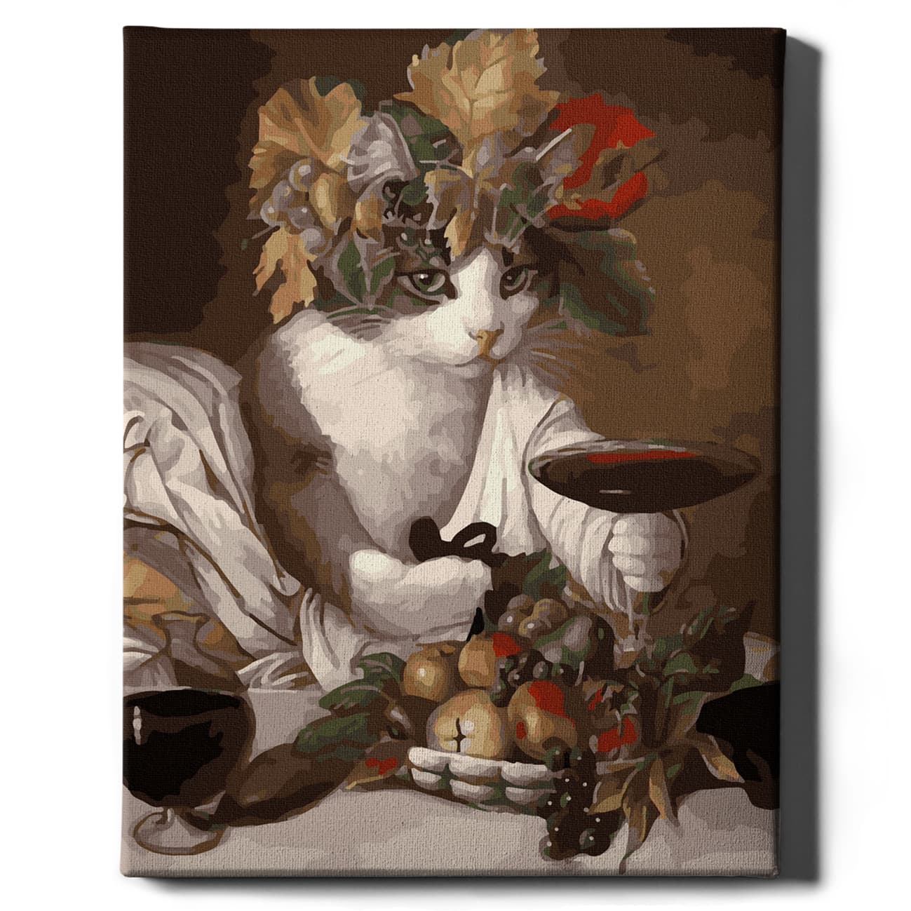 Painting for numbers - cat with wine