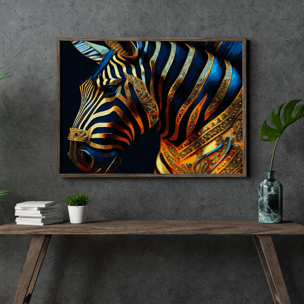 
                      
                        Painting by numbers - Gilded zebra - with golden paint
                      
                    