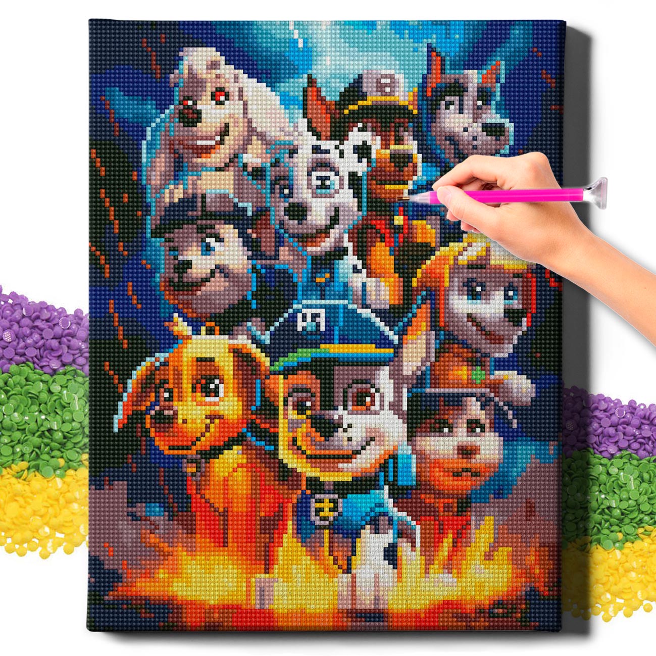 5D Diamond Painting Set 30x40 with frame - Paw Patrol 2