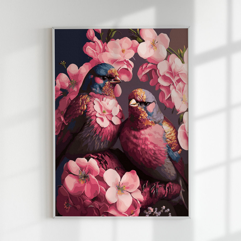 
                      
                        Painting by numbers - Birds in pink flowers
                      
                    