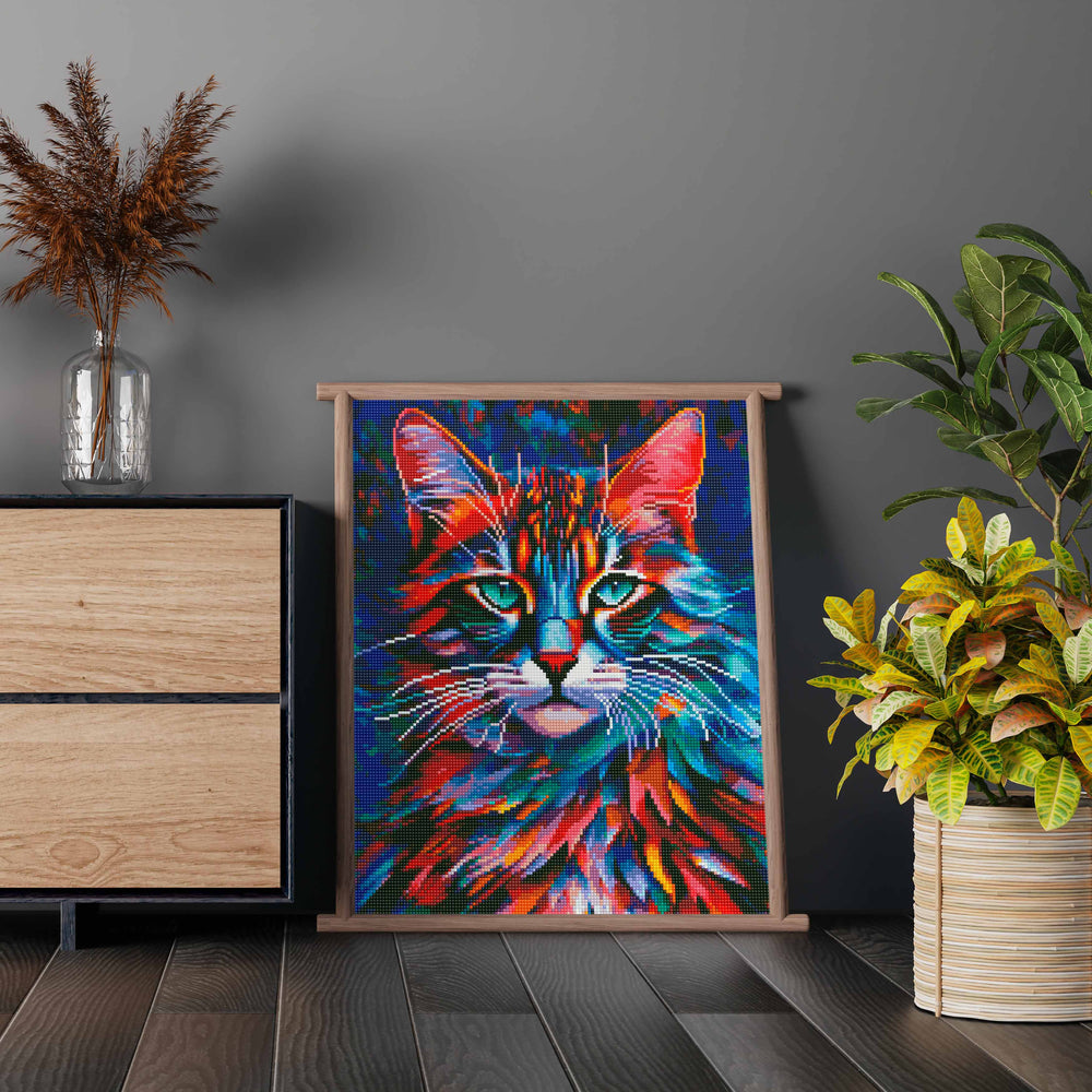 
                      
                        5D Diamond Painting Set 40x50 with frame - colorful cat
                      
                    