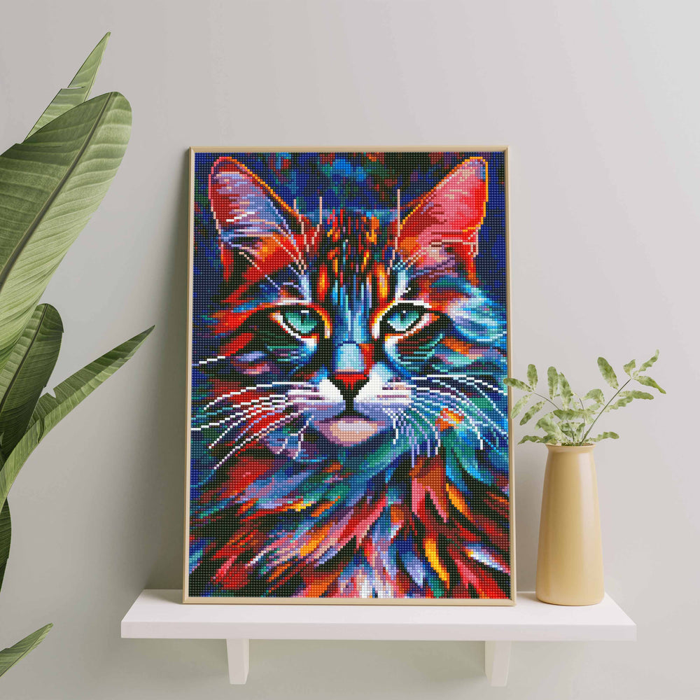 
                      
                        5D Diamond Painting Set 40x50 with frame - colorful cat
                      
                    