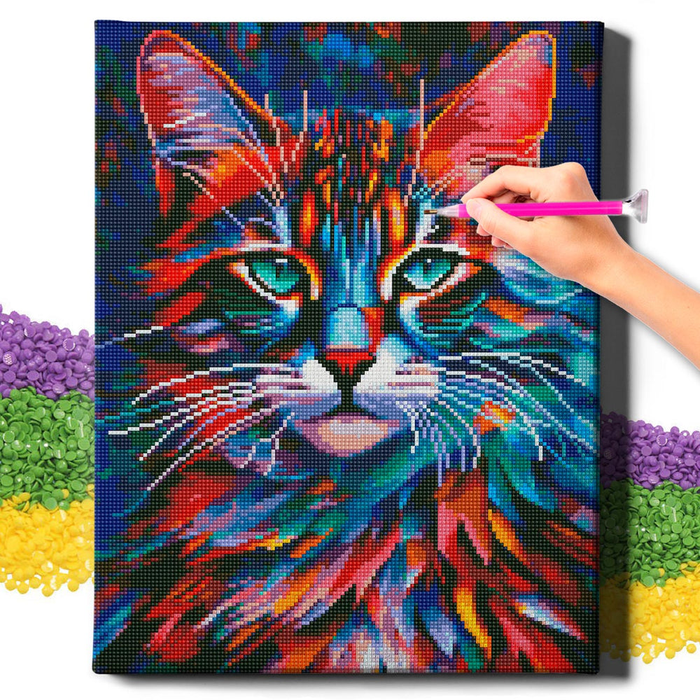 
                      
                        5D Diamond Painting Set 40x50 with frame - colorful cat
                      
                    