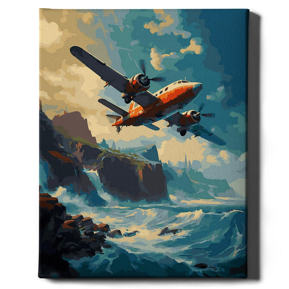 Painting for numbers - aircraft at the sea