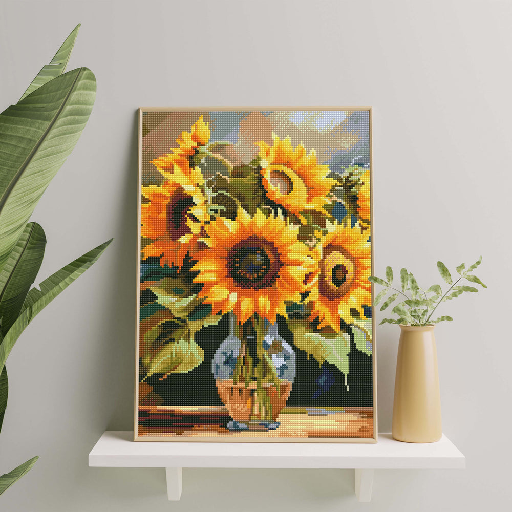 
                      
                        5D Diamond Painting Set 40x50 with frame - Sunflowers in a vase
                      
                    