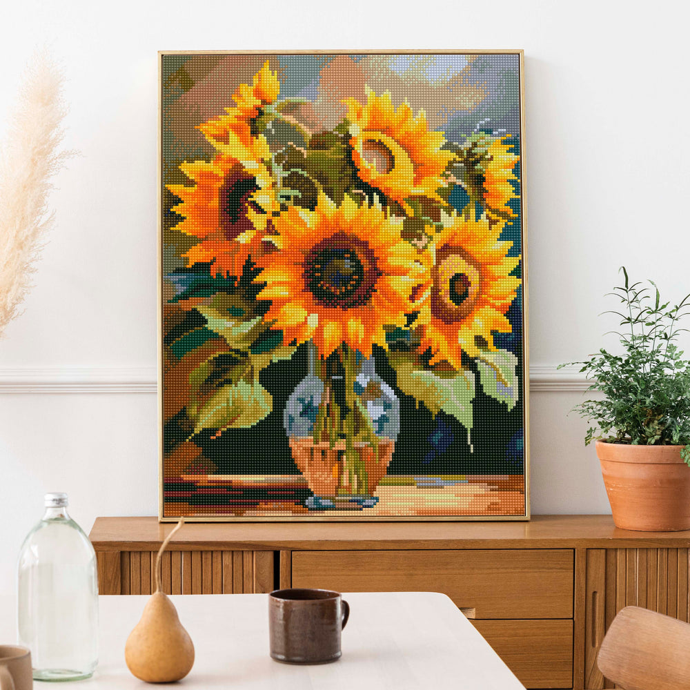 
                      
                        5D Diamond Painting Set 40x50 with frame - Sunflowers in a vase
                      
                    