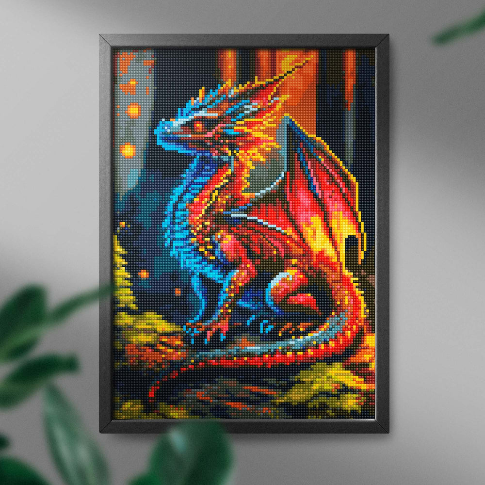 
                      
                        5D Diamond Painting Set 30x40 with frame - Dragon in the forest
                      
                    