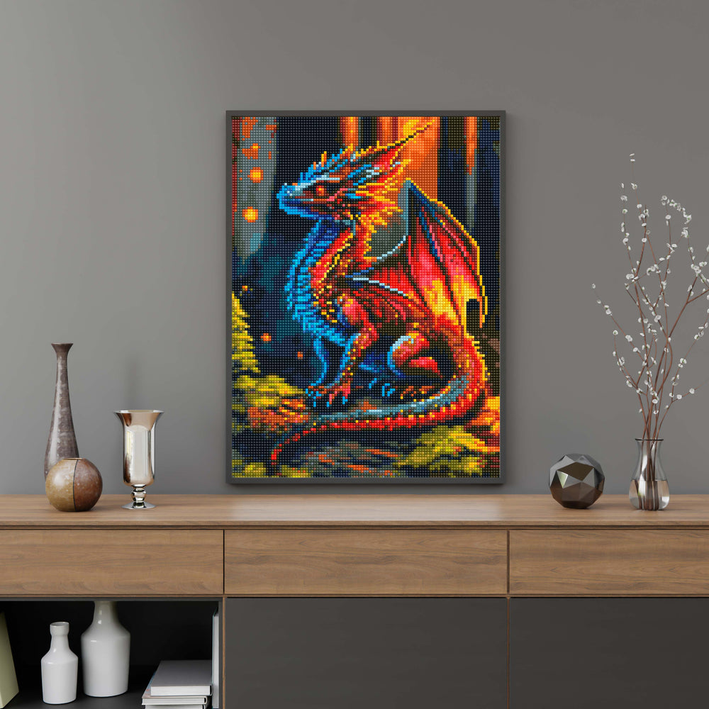 
                      
                        5D Diamond Painting Set 30x40 with frame - Dragon in the forest
                      
                    