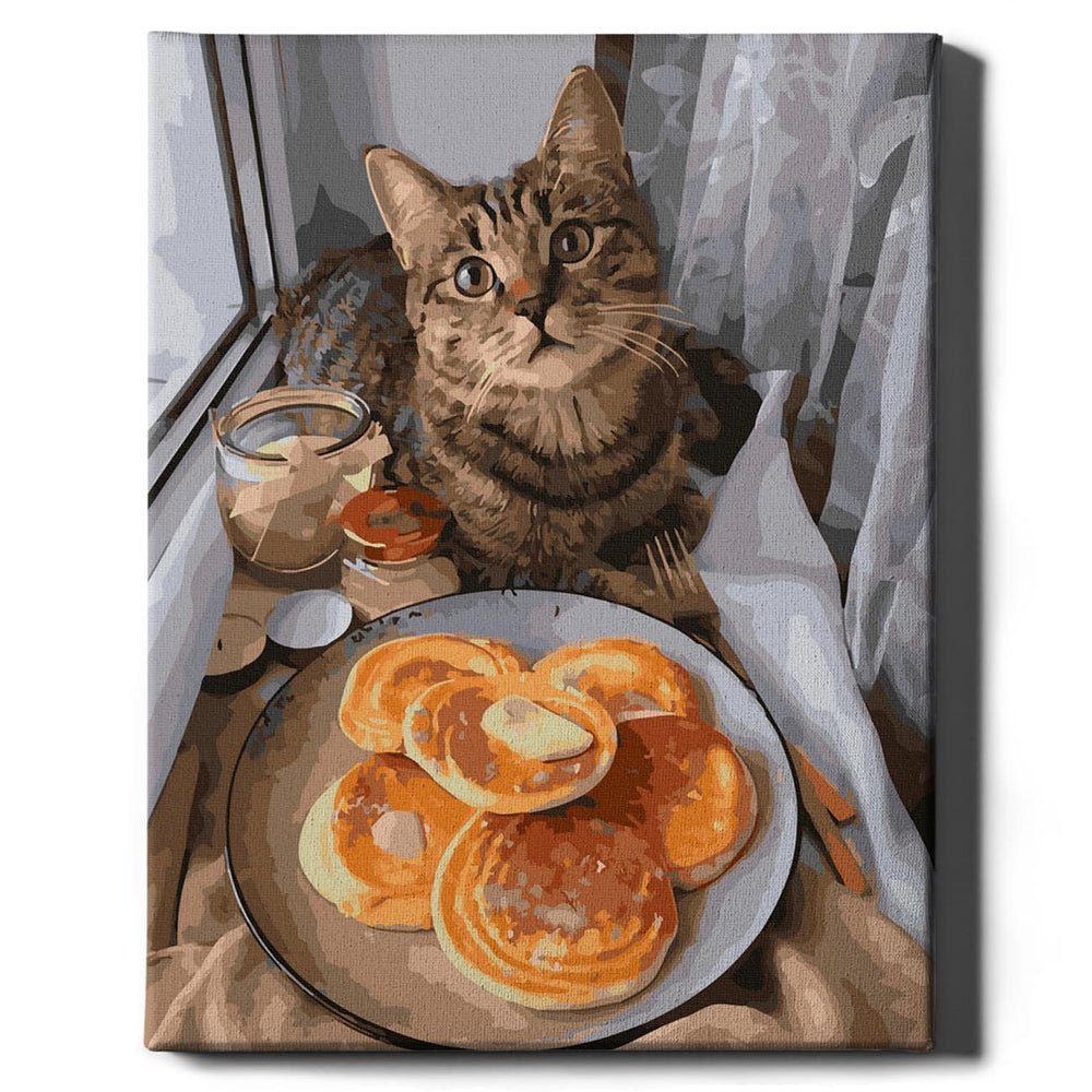 Painting by numbers - Breakfast for the cat