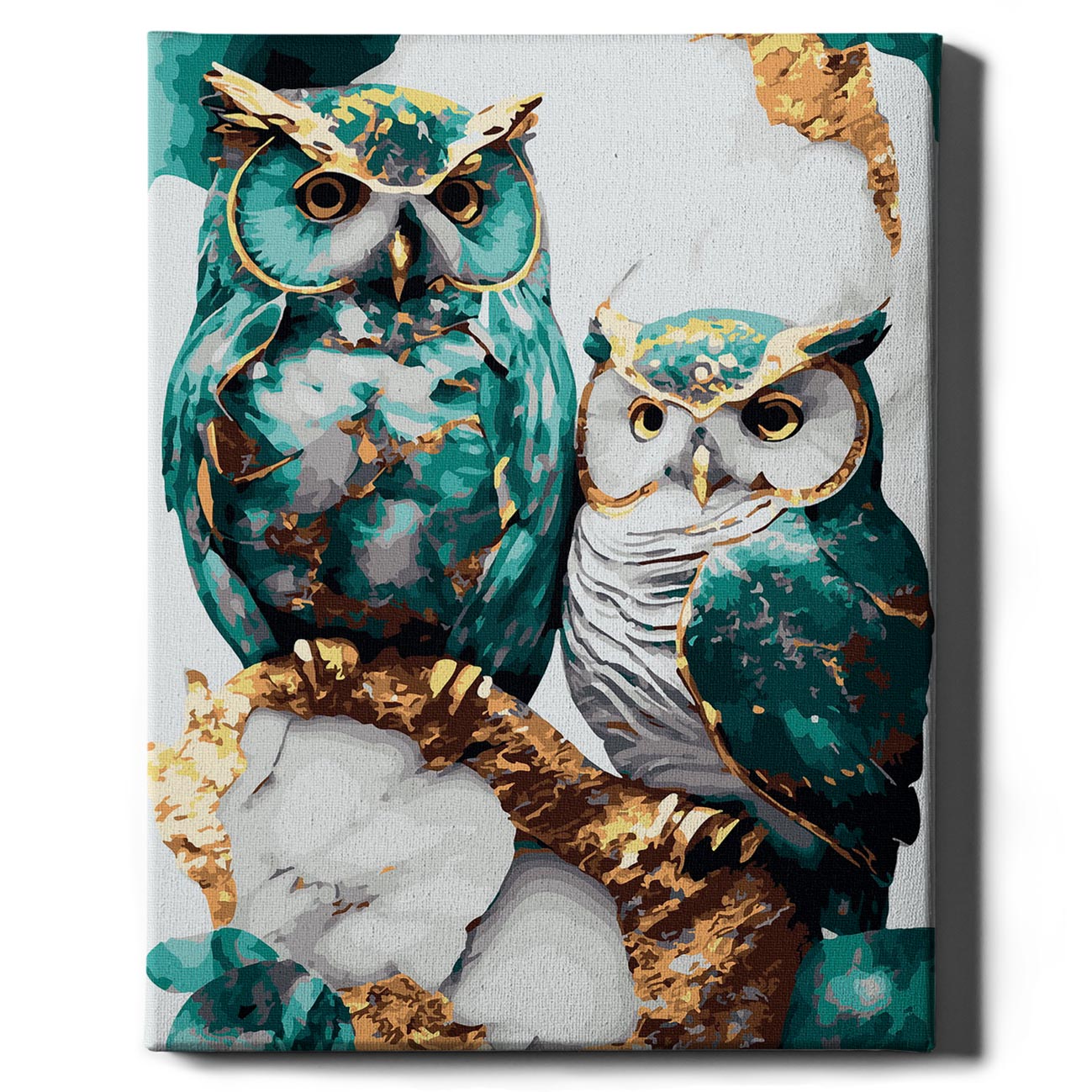 Painting by numbers - Owls in gold