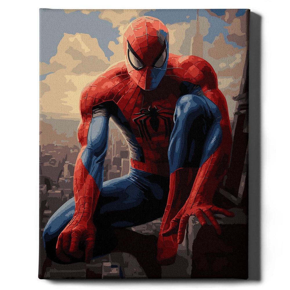 Painting by numbers - Spiderman on the roof