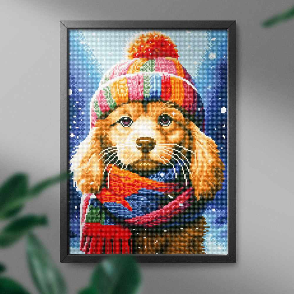 
                      
                        5D Diamond Painting Set 40x50 with frame - Puppy with cap
                      
                    