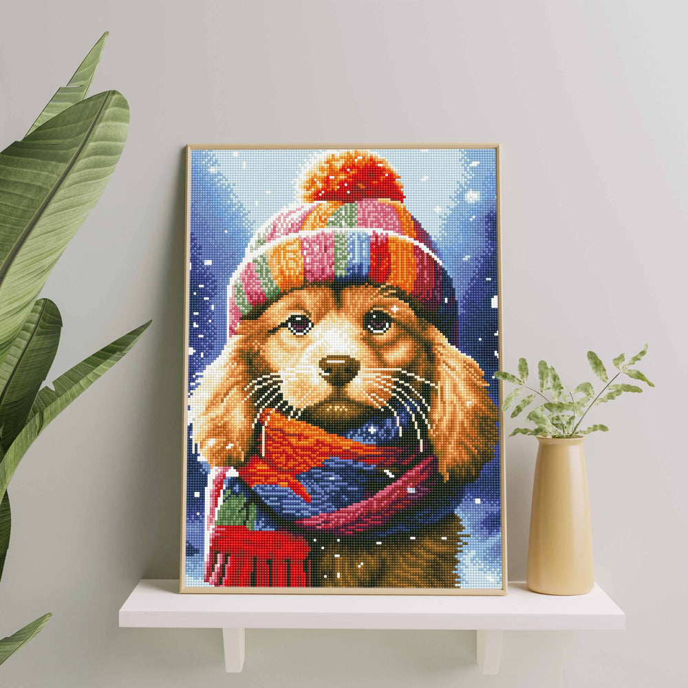 
                      
                        5D Diamond Painting Set 40x50 with frame - Puppy with cap
                      
                    