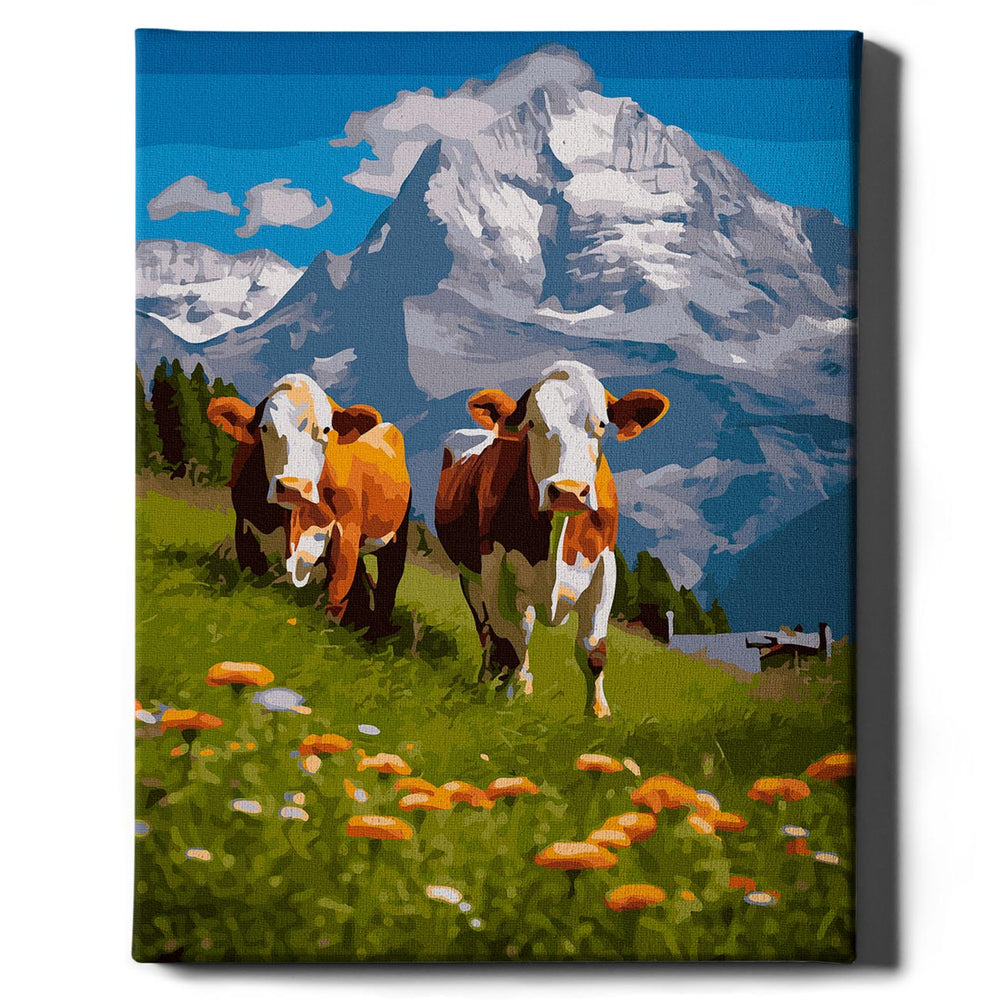 Painting by numbers - Swiss cows