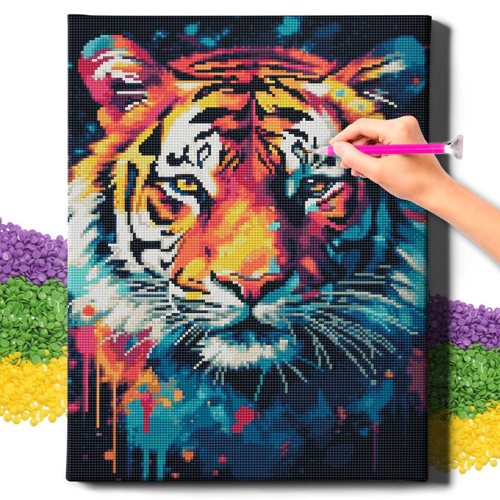 5D Diamond Painting Set 40x50 with frame - tiger