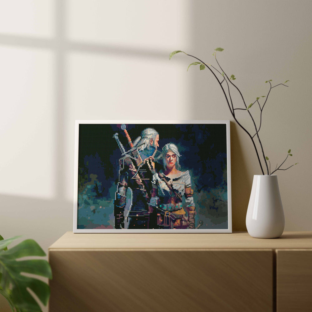 
                      
                        5D Diamond Painting Set 40x50 with frame - Witcher Geralt and Ciri
                      
                    